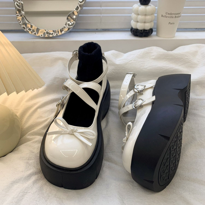 Mary Jane cipele od PU kože, debeli potplat, niski kitten heel, slip-on s jednom kopčom, ženske casual obuće