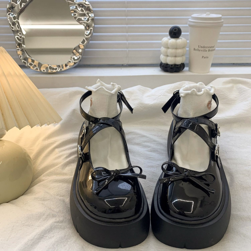 Mary Jane cipele od PU kože, debeli potplat, niski kitten heel, slip-on s jednom kopčom, ženske casual obuće