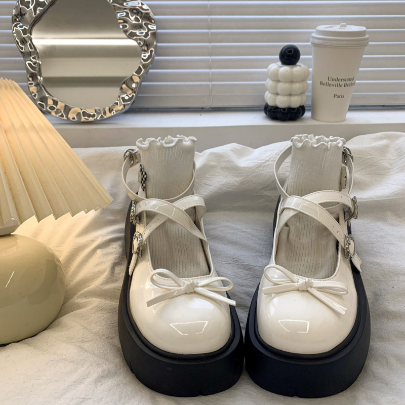 Mary Jane cipele od PU kože, debeli potplat, niski kitten heel, slip-on s jednom kopčom, ženske casual obuće