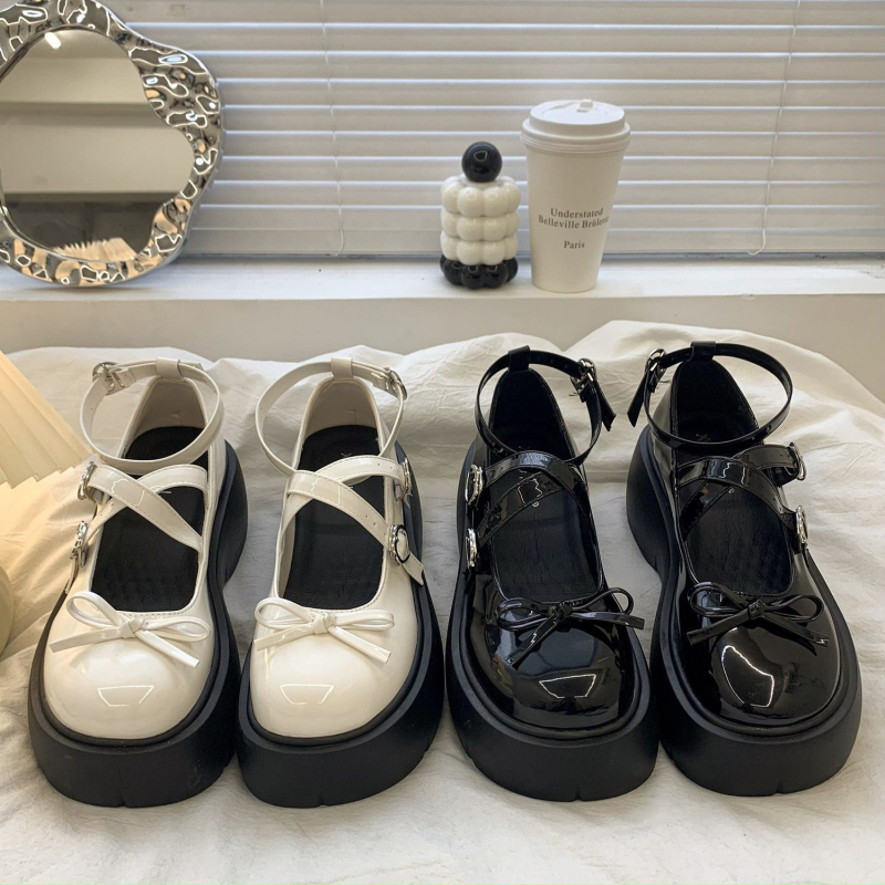 Mary Jane cipele od PU kože, debeli potplat, niski kitten heel, slip-on s jednom kopčom, ženske casual obuće