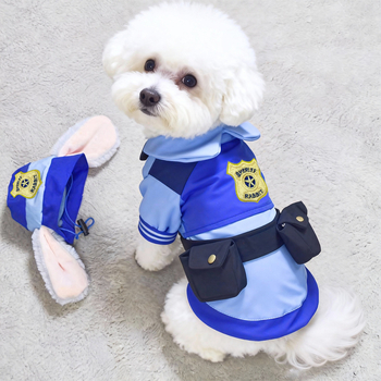 Kostim policijskog službenika za kućne ljubimce - transformacijski kostim za male pse, mačke i zečeve, kapuljača, poliester, ležerni stil, za sve sezone