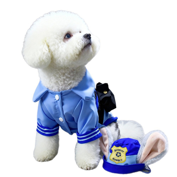 Kostim policijskog službenika za kućne ljubimce - transformacijski kostim za male pse, mačke i zečeve, kapuljača, poliester, ležerni stil, za sve sezone