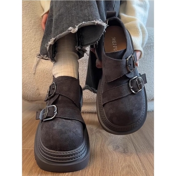 Pantofi Mary Jane vintage, partea superioară PU, vârf rotund, toc mic gros 1-3 cm, talpă din cauciuc, închidere cu șireturi