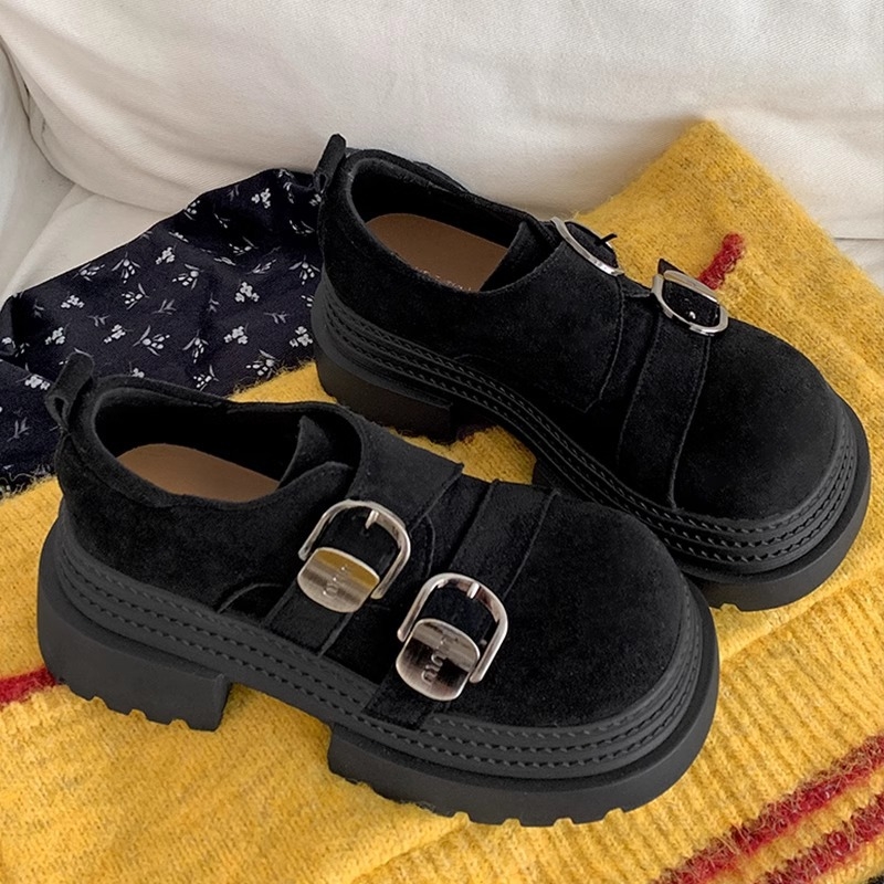 Pantofi Mary Jane vintage, partea superioară PU, vârf rotund, toc mic gros 1-3 cm, talpă din cauciuc, închidere cu șireturi