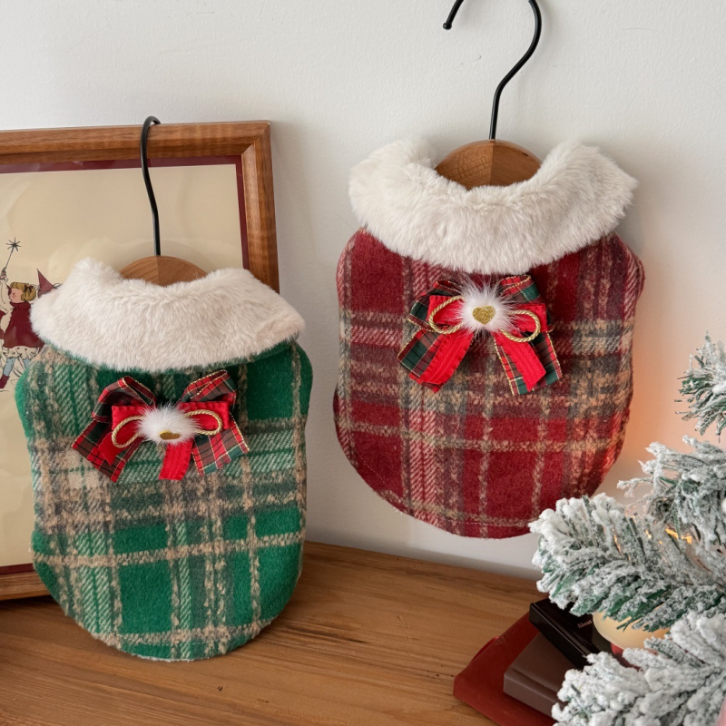 Kaput za kućne ljubimce s Velcro zatvaračem, krzneni ovratnik, platno za sva godišnja doba, unisex