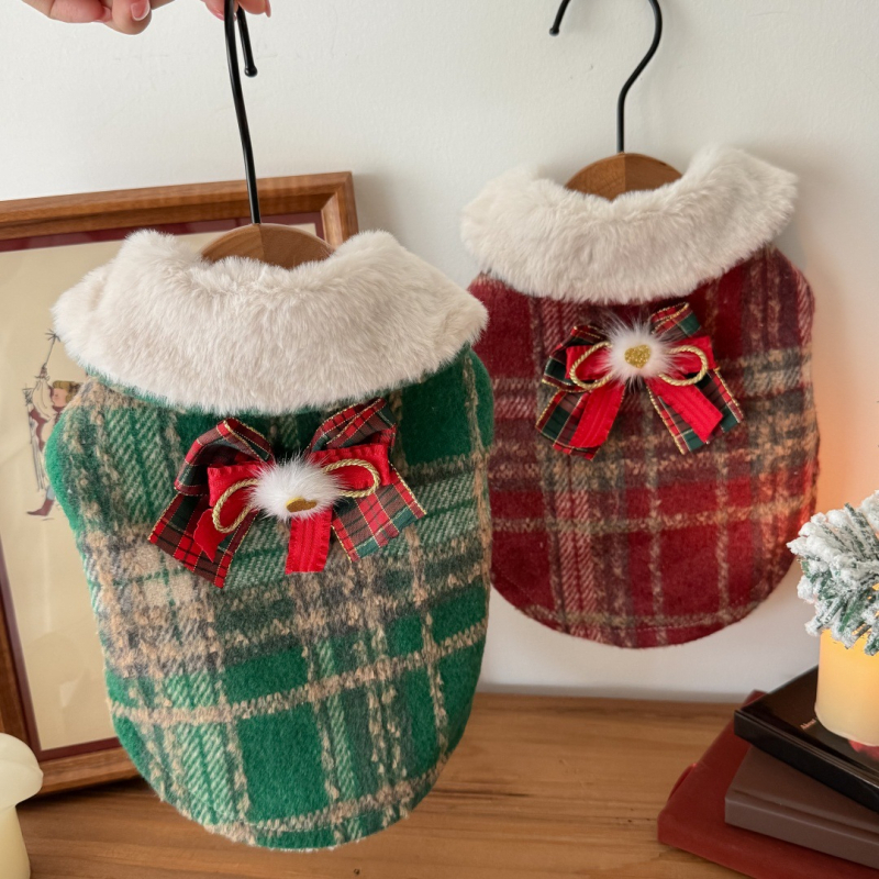 Kaput za kućne ljubimce s Velcro zatvaračem, krzneni ovratnik, platno za sva godišnja doba, unisex