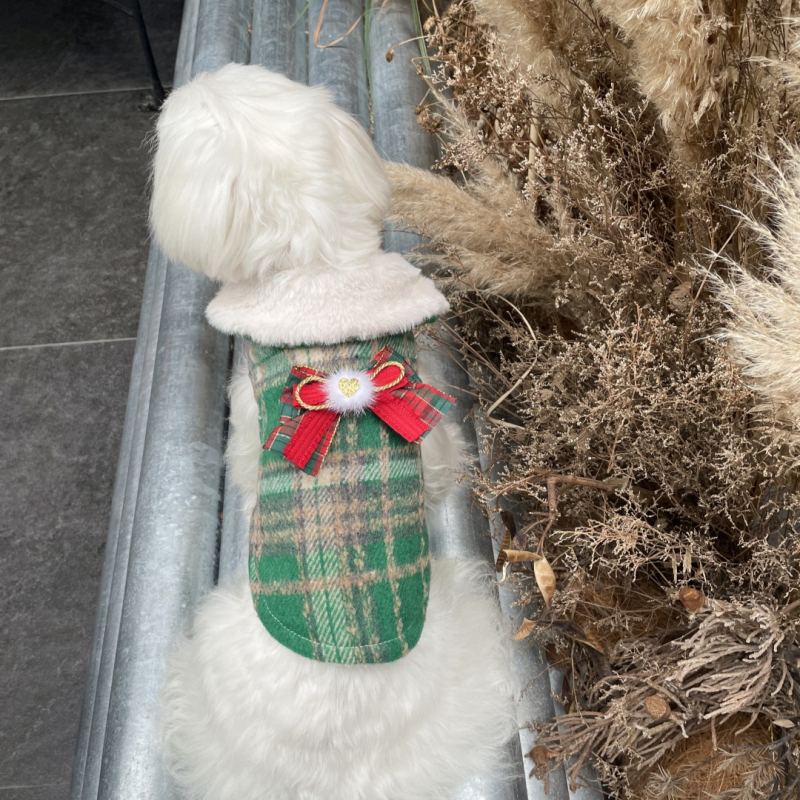 Kaput za kućne ljubimce s Velcro zatvaračem, krzneni ovratnik, platno za sva godišnja doba, unisex