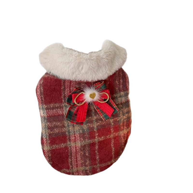 Kaput za kućne ljubimce s Velcro zatvaračem, krzneni ovratnik, platno za sva godišnja doba, unisex