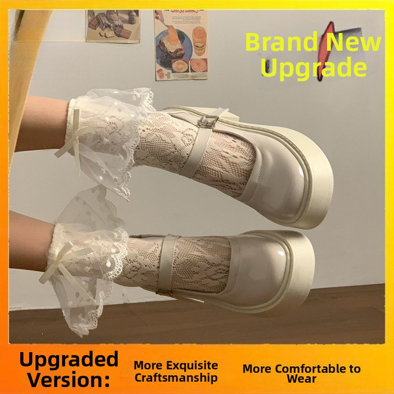 Pantofi Mary Jane din PU pentru femei, toc gros tip platformă (1–3 cm), slip-on, talpă din cauciuc, stil coreean, vară