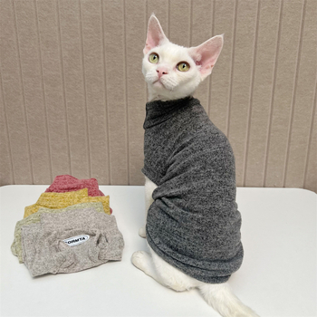 Odjeća za mačke: Interstellar Sphynx/Devon Rex — vest od brušenog vunenog materijala, elastičan i topao, srednje visok ovratnik; materijal Silk Flower; stil univerzalan