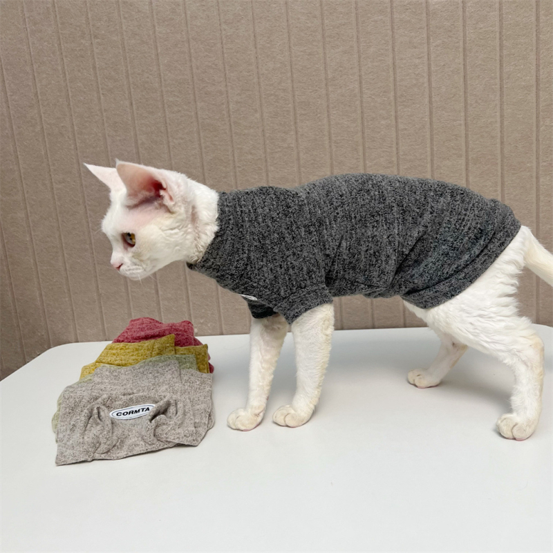 Odjeća za mačke: Interstellar Sphynx/Devon Rex — vest od brušenog vunenog materijala, elastičan i topao, srednje visok ovratnik; materijal Silk Flower; stil univerzalan
