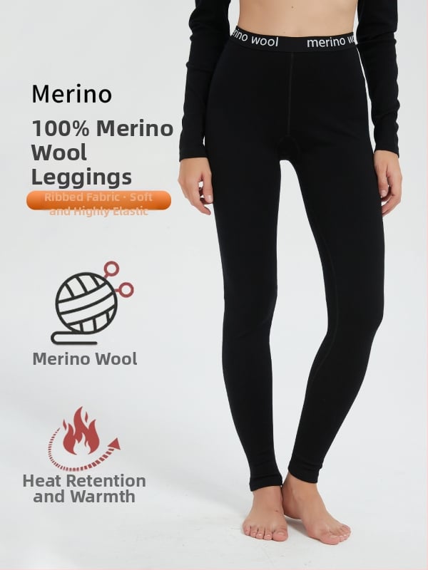 Ženske legice od merino vune – brzo sušeće hlače za trčanje, fitness i planinarenje (zima, proljeće, jesen)