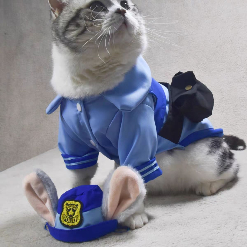 Zootopia serije kostim za kućne ljubimce – Kostim za transformaciju u tri dijela (prsluk i hlače), za pse, mačke i zečeve, poliester