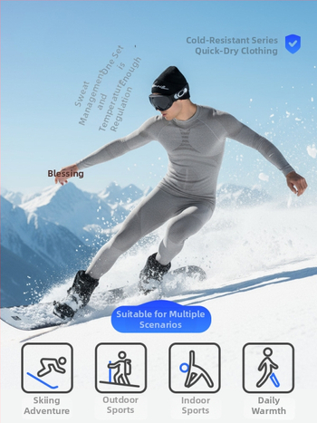 Set osnovnog sloja od merino vune, brzo suši, unisex, odvlačenje vlage, kompresija