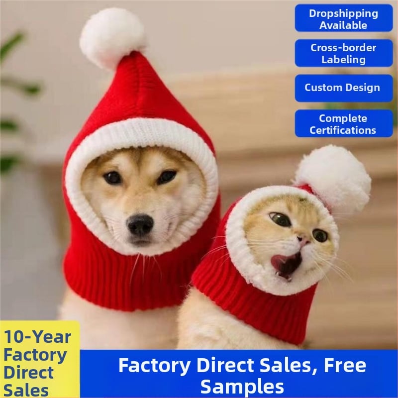 Kapica za kućne ljubimce (za pse i mačke) — uzorak usklađivanja boja; vuna; plosno tkanje; obrada tie-dye; jesen