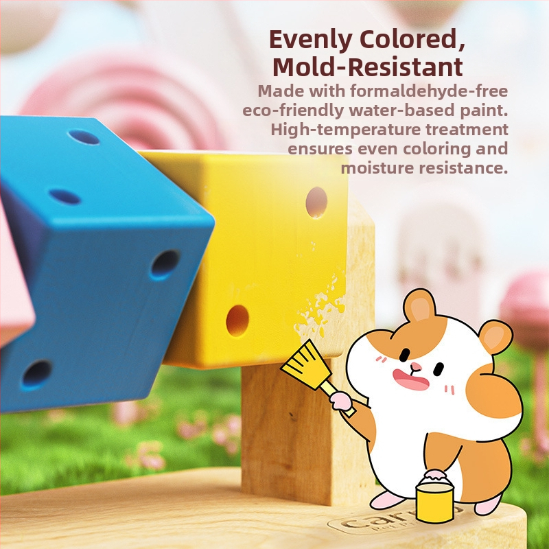 Accesorii pentru hamsteri: set dentiție din lemn cu casă de adăpost, Carno, origine Suqian, Jiangsu