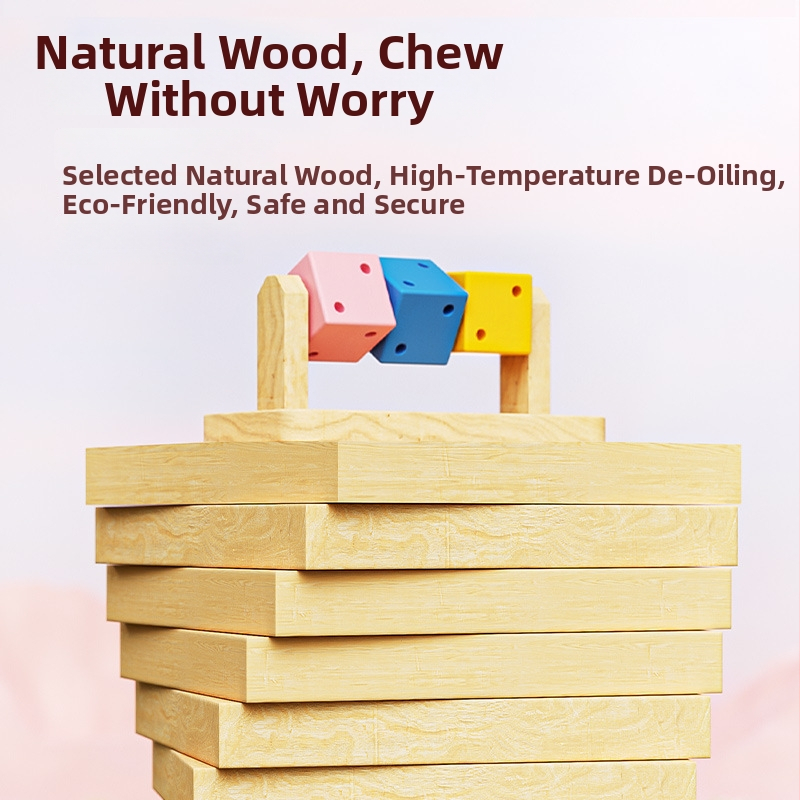 Accesorii pentru hamsteri: set dentiție din lemn cu casă de adăpost, Carno, origine Suqian, Jiangsu