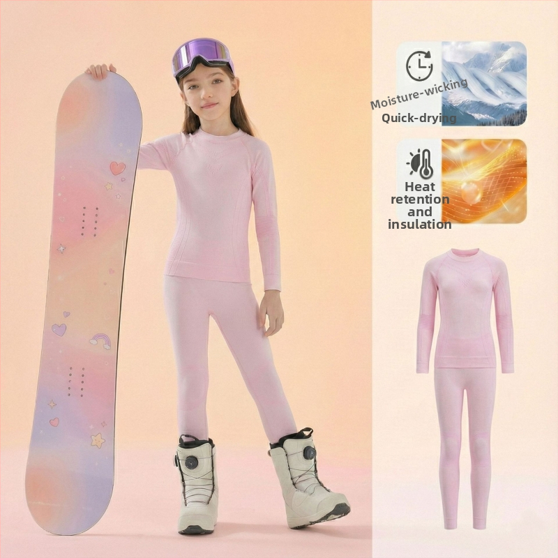 KAIVEXA Dječji Set za skijanje s brzim sušenjem - Unisex, Najlonski Bazni Sloj, Zimska upotreba