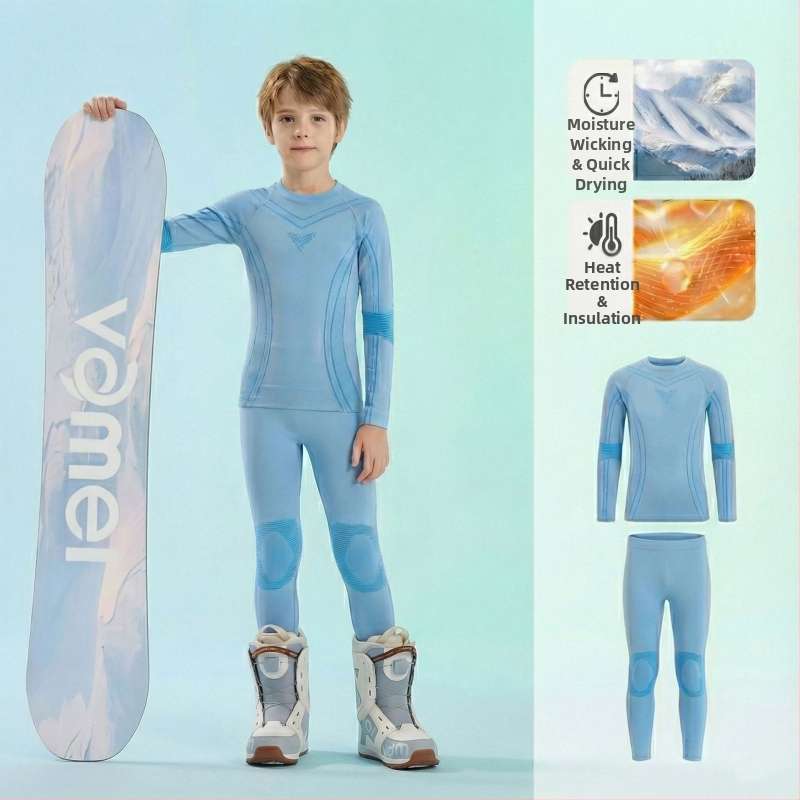 KAIVEXA Dječji Set za skijanje s brzim sušenjem - Unisex, Najlonski Bazni Sloj, Zimska upotreba