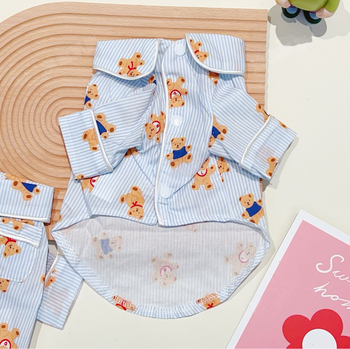 Majica za kućne ljubimce s karikaturalnim medvjedićem, pamuk, proljeće-ljeto