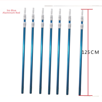 Telescopická hliníková tyč do bazéna na čistenie a záchranu, s mrežovým príslušenstvom (Hliník • Čistenie a záchrana • Mrežové príslušenstvo)