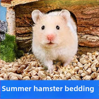 Posteľ pre škrečka: kukuričné šupky, drevené triesky a močový piesok pre zlaté škrečky