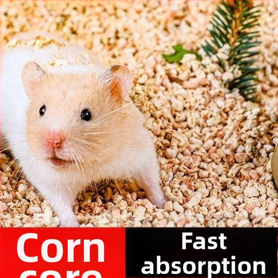 Posteľ pre škrečka: kukuričné šupky, drevené triesky a močový piesok pre zlaté škrečky