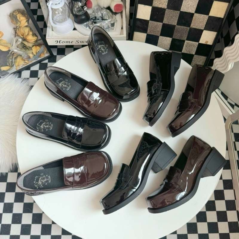Mary Jane cipele, japanskog stila, unisex (okrugli vrh, srednje visoka gornja od mikrovlakna, PVC potplat, peta >8 cm)
