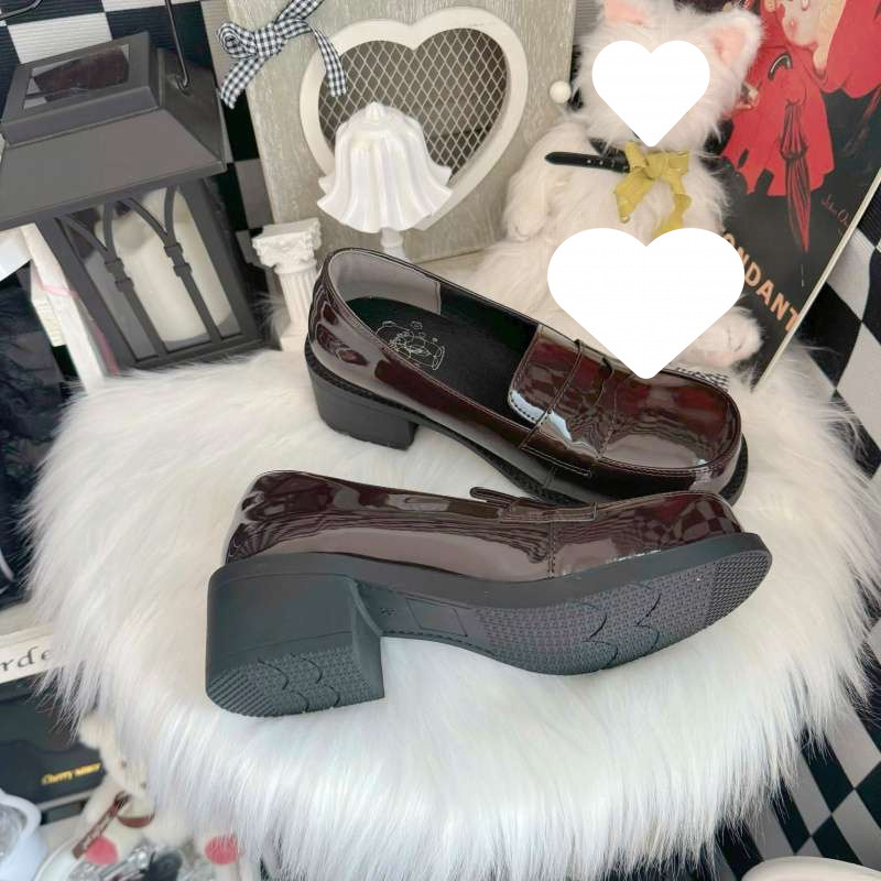 Mary Jane cipele, japanskog stila, unisex (okrugli vrh, srednje visoka gornja od mikrovlakna, PVC potplat, peta >8 cm)