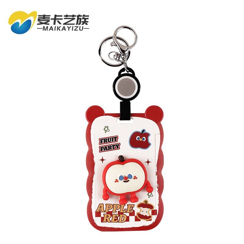 Θήκη καρτών με επεκτεινόμενο λουρί (badge reel), Cartoon στυλ, ABS υλικό, κατάλληλη για φοιτητικές Campus κάρτες και επαγγελματικά διαπιστευτήρια