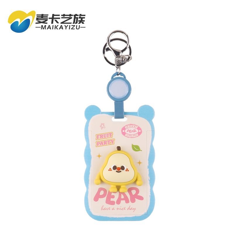 Θήκη καρτών με επεκτεινόμενο λουρί (badge reel), Cartoon στυλ, ABS υλικό, κατάλληλη για φοιτητικές Campus κάρτες και επαγγελματικά διαπιστευτήρια