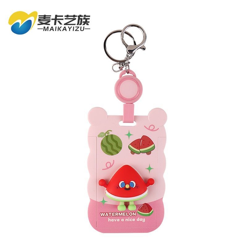 Θήκη καρτών με επεκτεινόμενο λουρί (badge reel), Cartoon στυλ, ABS υλικό, κατάλληλη για φοιτητικές Campus κάρτες και επαγγελματικά διαπιστευτήρια