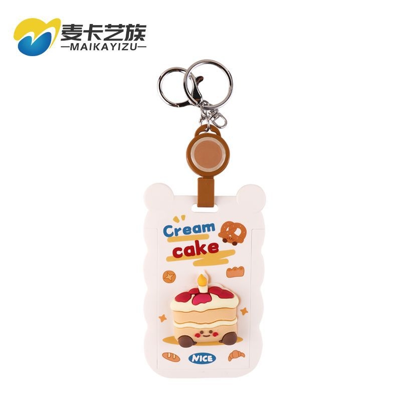 Θήκη καρτών με επεκτεινόμενο λουρί (badge reel), Cartoon στυλ, ABS υλικό, κατάλληλη για φοιτητικές Campus κάρτες και επαγγελματικά διαπιστευτήρια