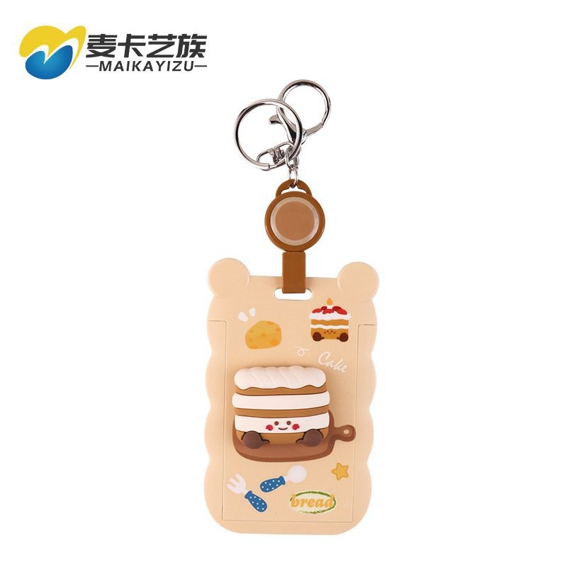 Θήκη καρτών με επεκτεινόμενο λουρί (badge reel), Cartoon στυλ, ABS υλικό, κατάλληλη για φοιτητικές Campus κάρτες και επαγγελματικά διαπιστευτήρια