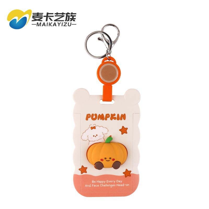 Θήκη καρτών με επεκτεινόμενο λουρί (badge reel), Cartoon στυλ, ABS υλικό, κατάλληλη για φοιτητικές Campus κάρτες και επαγγελματικά διαπιστευτήρια