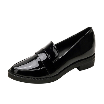 Mocasini dama slip-on cu vârf ascuțit, partea superioară PU, toc tip pană 3–5 cm, talpă din cauciuc