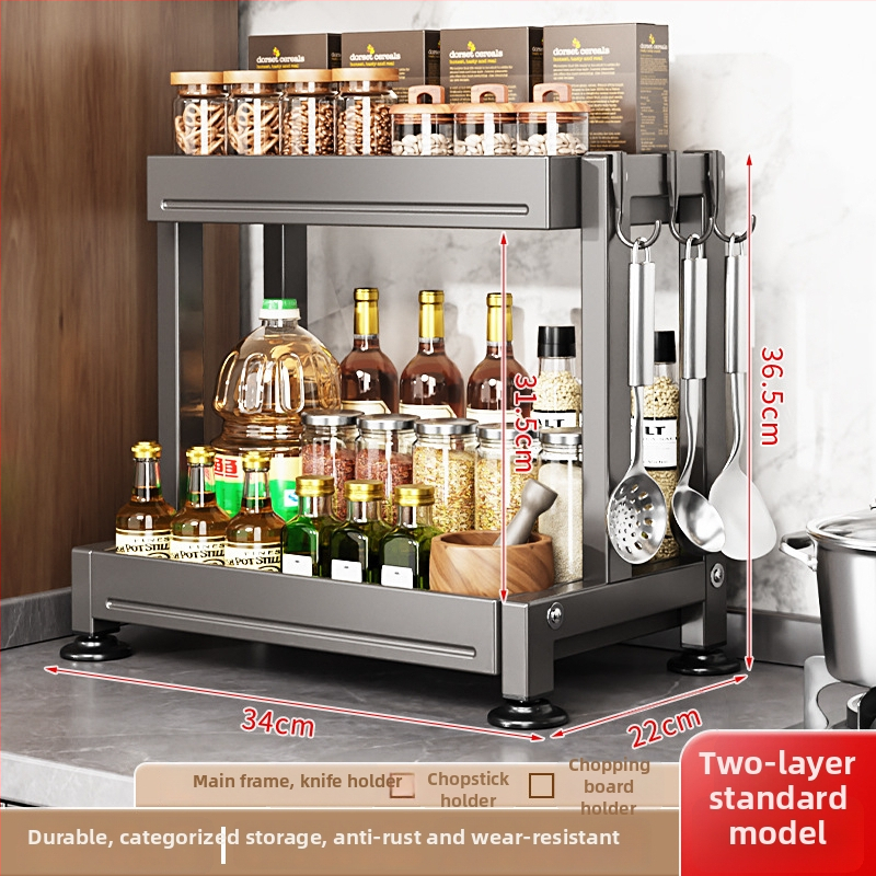 Višenamjenski metalni kuhinjski stalak za nože, štapiće i začine