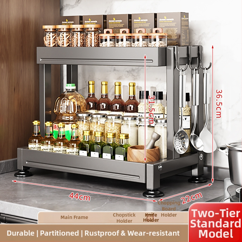 Višenamjenski metalni kuhinjski stalak za nože, štapiće i začine