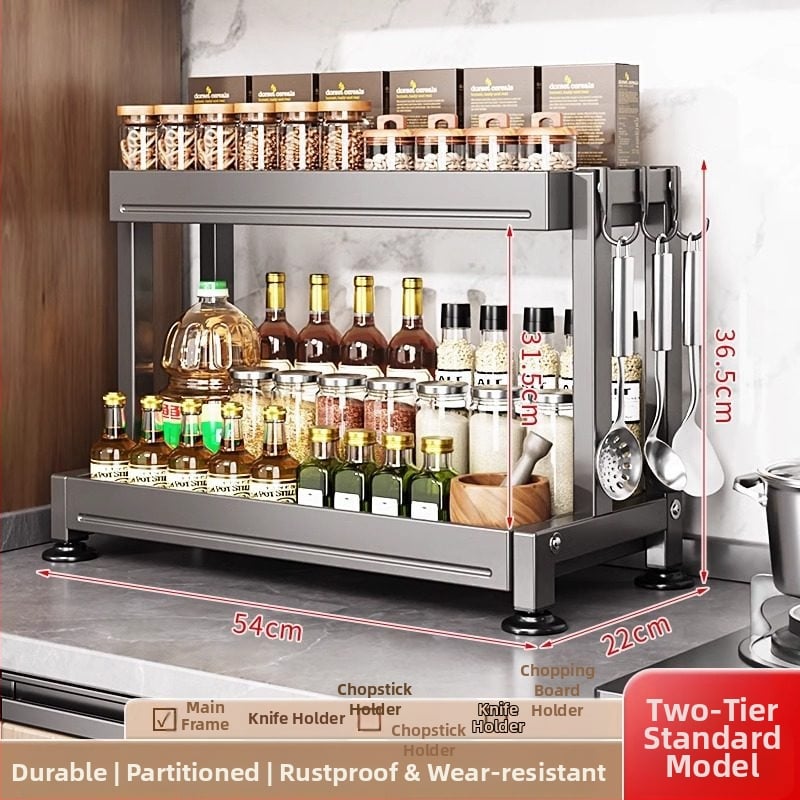 Višenamjenski metalni kuhinjski stalak za nože, štapiće i začine