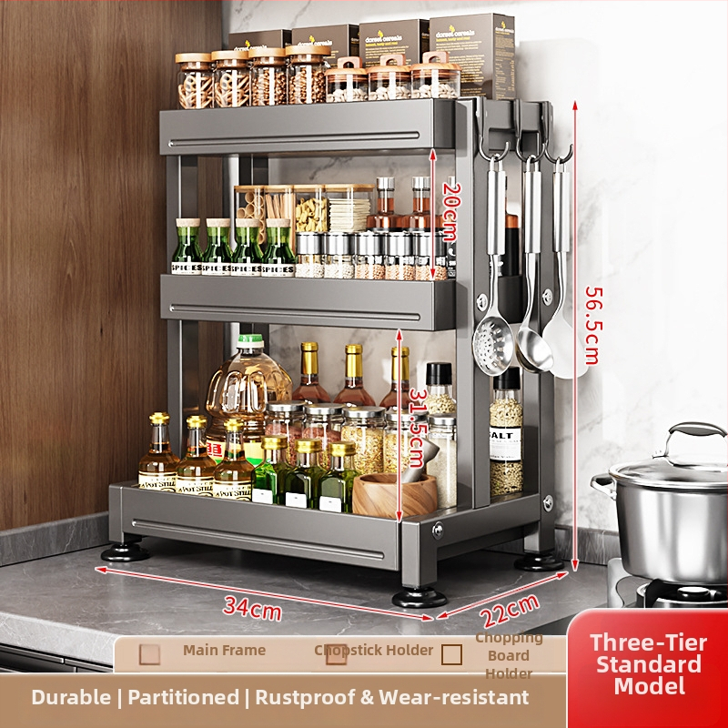 Višenamjenski metalni kuhinjski stalak za nože, štapiće i začine