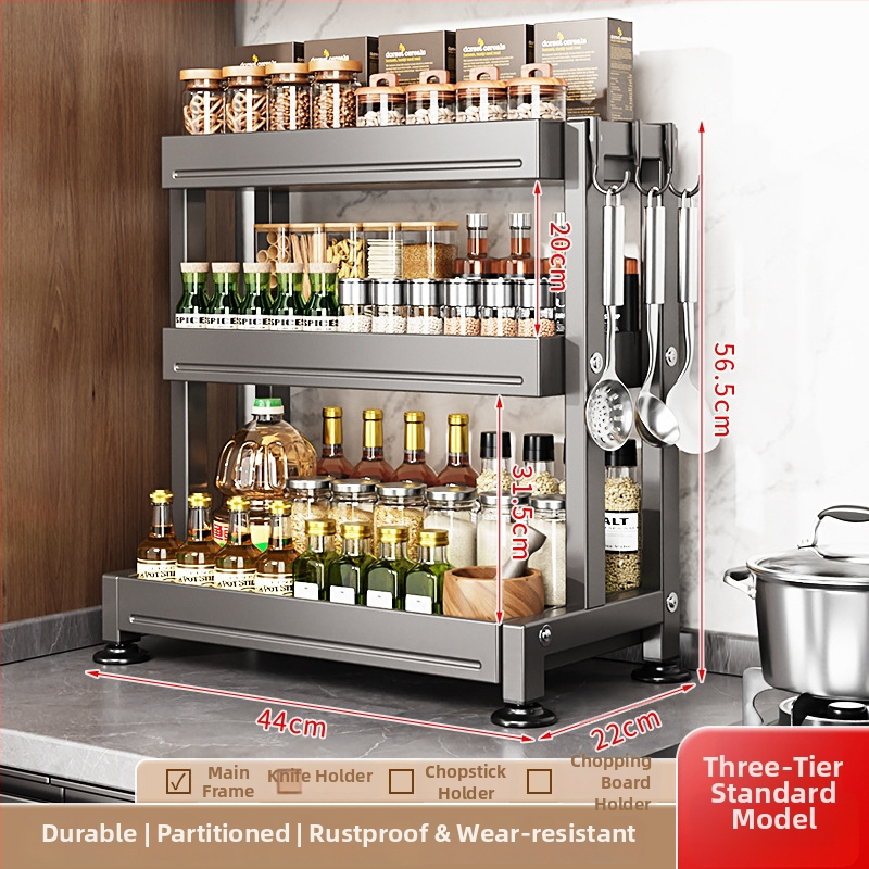 Višenamjenski metalni kuhinjski stalak za nože, štapiće i začine