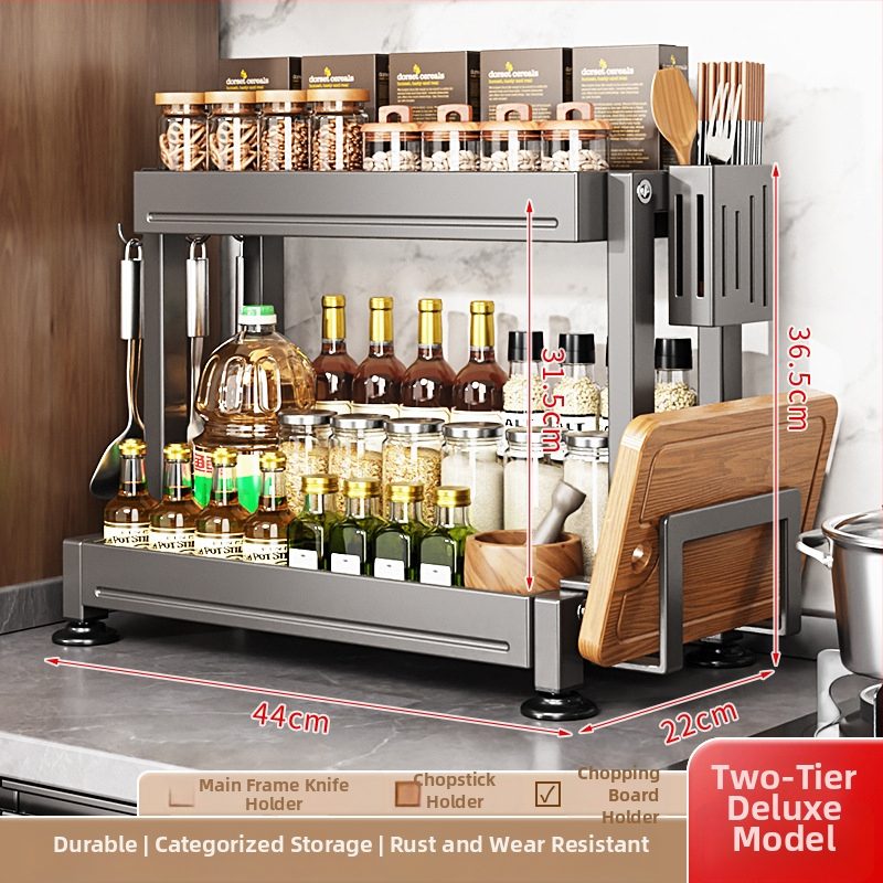 Višenamjenski metalni kuhinjski stalak za nože, štapiće i začine