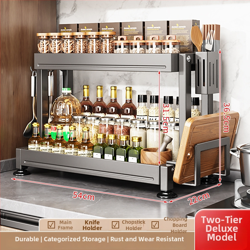 Višenamjenski metalni kuhinjski stalak za nože, štapiće i začine