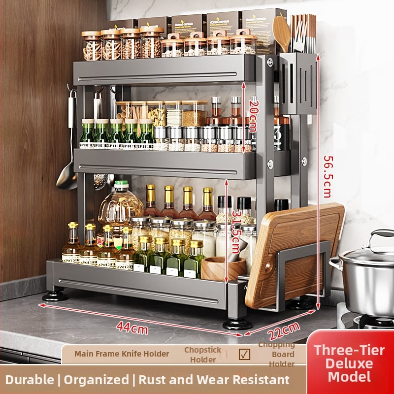 Višenamjenski metalni kuhinjski stalak za nože, štapiće i začine