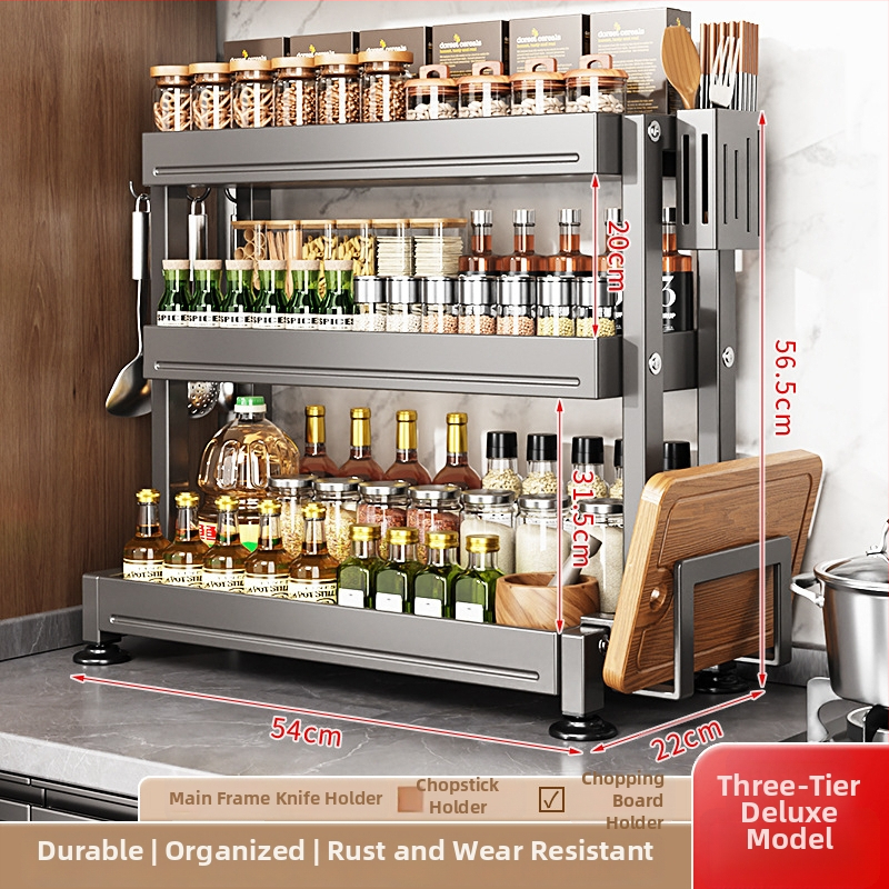Višenamjenski metalni kuhinjski stalak za nože, štapiće i začine