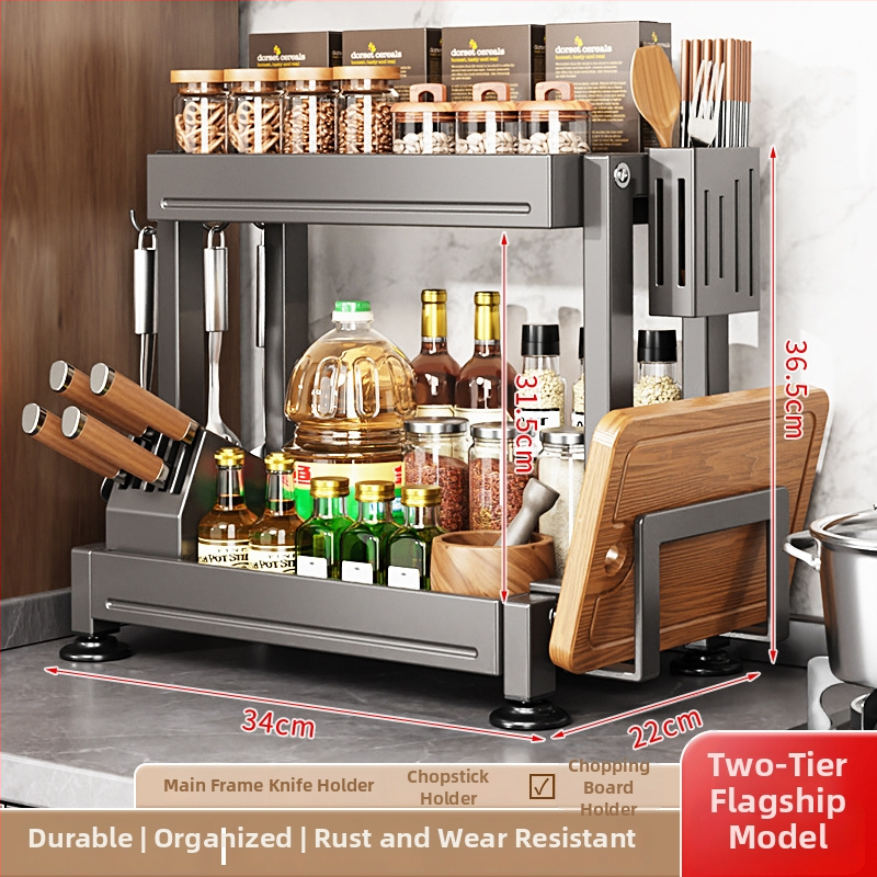 Višenamjenski metalni kuhinjski stalak za nože, štapiće i začine