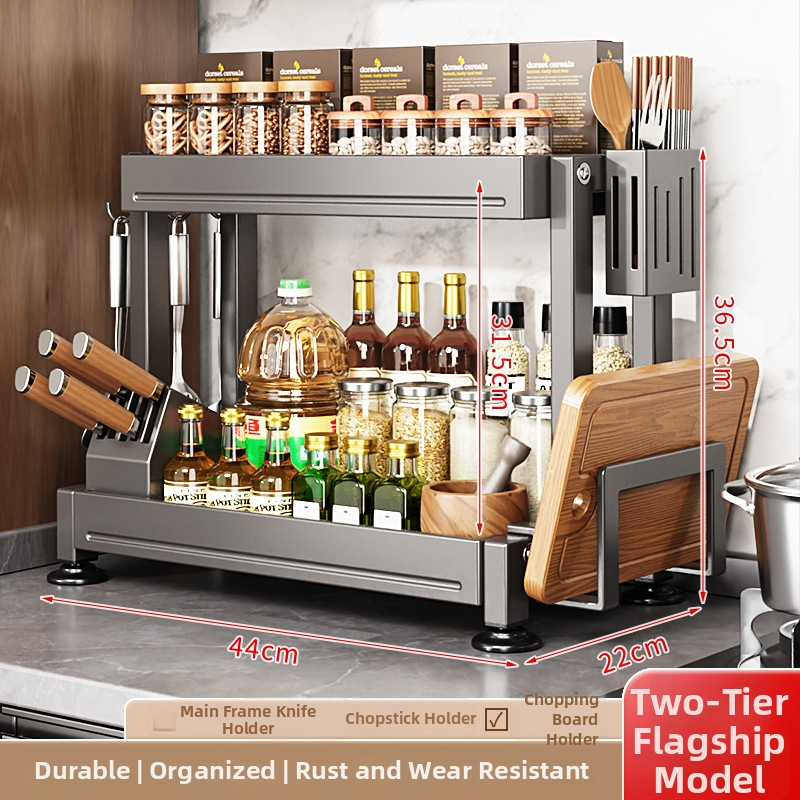 Višenamjenski metalni kuhinjski stalak za nože, štapiće i začine