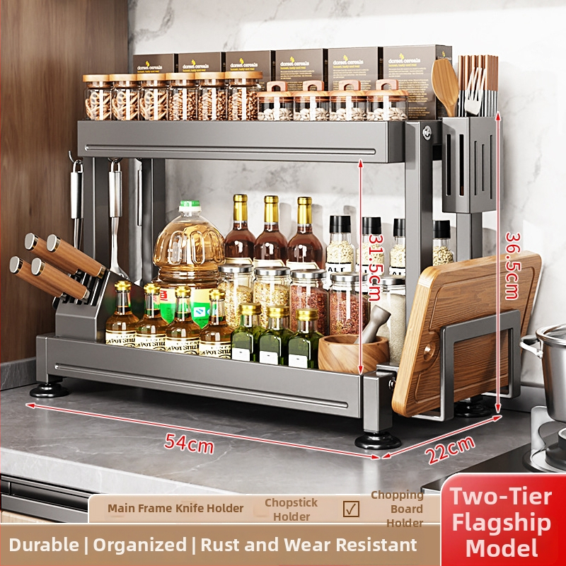 Višenamjenski metalni kuhinjski stalak za nože, štapiće i začine