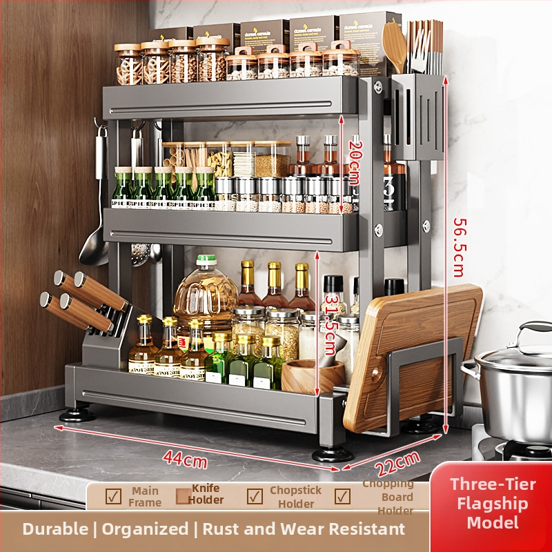 Višenamjenski metalni kuhinjski stalak za nože, štapiće i začine