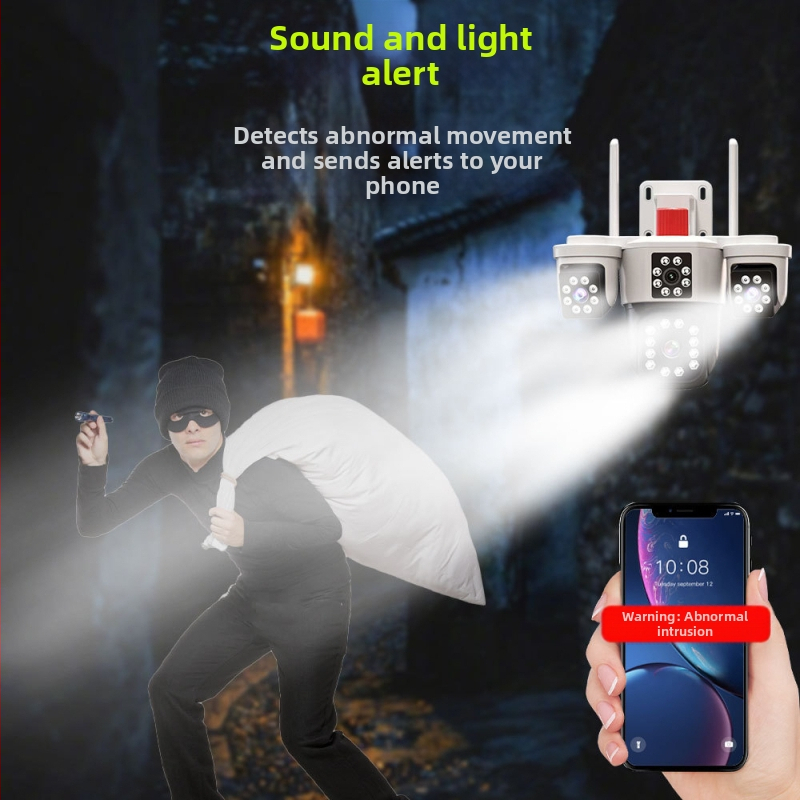 Kültéri háromlencsés IP-kamera WiFi-vel, 1440p felbontás, 3,6 mm objektív, IR éjjellátás 8–15 m, riasztás humanoid követésre